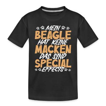 Mein Beagle hat keine Macken das sind Special Effe - Kinder Premium Bio T-Shirt - Schwarz - Vorne