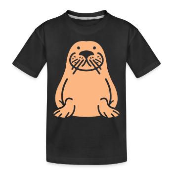Walrus - Kids' Premium Organic T-Shirt - black - Front