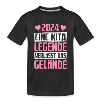 Eine Kita Legende Kita Abgänger 2024 - Kinder Premium Bio T-Shirt - Schwarz - Vorne