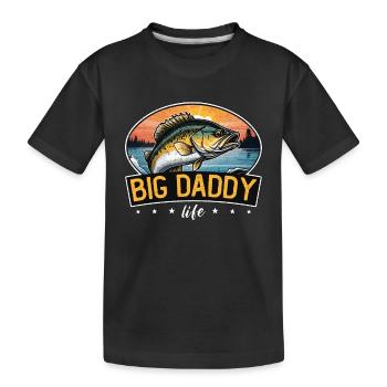Bass Fishing Big Daddy Life Pêche à la mouche Pêcheurs - T-shirt bio Premium Enfant - noir - Devant