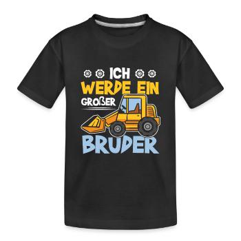 Annonce de la prochaine génération | Je vais être un grand frère en 2025 - T-shirt bio Premium Enfant - noir - Devant