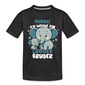 Annonce de la prochaine génération | Je vais être un grand frère en 2025 - T-shirt bio Premium Enfant - noir - Devant