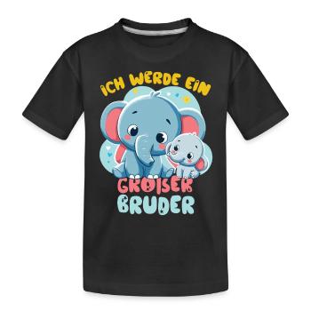 Annonce de la prochaine génération | Je vais être un grand frère en 2025 - T-shirt bio Premium Enfant - noir - Devant