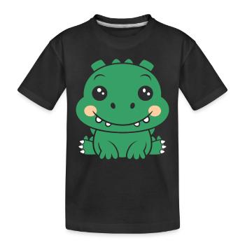 Krokodil - Kinder Premium Bio T-Shirt - Schwarz - Vorne