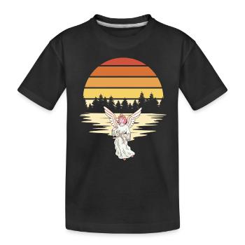 Ange, Forêt, Nature, Lever Du Soleil, Spirituel - T-shirt bio Premium Enfant - noir - Devant