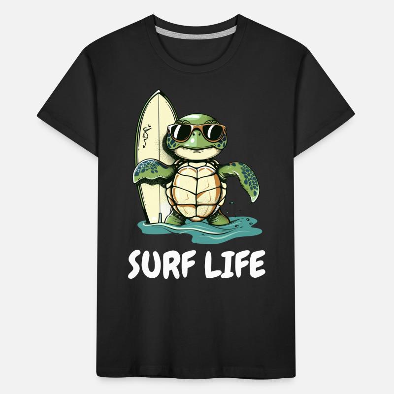 Turtle Vintage Surfer Gift Kids' Premium Organic T-Shirt