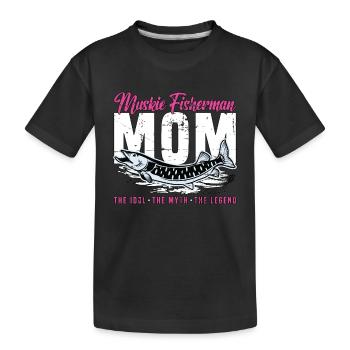Muskie Pêcheur Maman L’Idole L’Amateur De Pêche - T-shirt bio Premium Enfant - noir - Devant