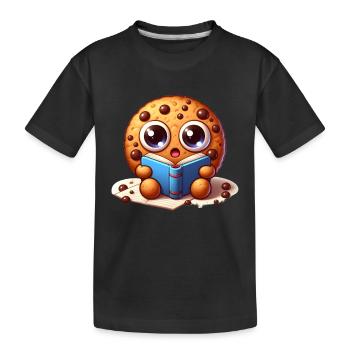 Cookie Bookworm - Kids' Premium Organic T-Shirt - black - Front