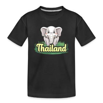 Stolzer Elefant aus Thailand - Kinder Premium Bio T-Shirt - Schwarz - Vorne