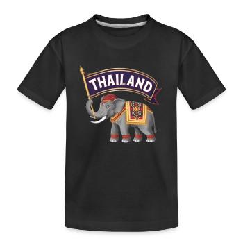 Stolzer Elefant aus Thailand - Kinder Premium Bio T-Shirt - Schwarz - Vorne