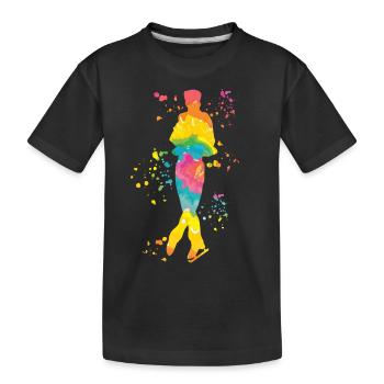 Eiskunstläufer Schlittschuhlaufen Eiskunstlauf - Kinder Premium Bio T-Shirt - Schwarz - Vorne