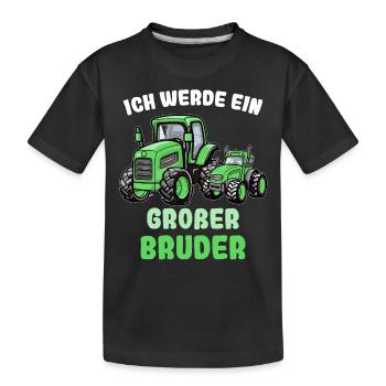 Annoncer la progéniture | Je serai un grand frère en 2025 - T-shirt bio Premium Enfant - noir - Devant