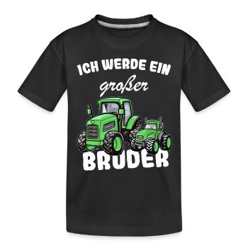 Announcing offspring | I'm going to be a big brother in 2025 - Kids' Premium Organic T-Shirt - black - Front