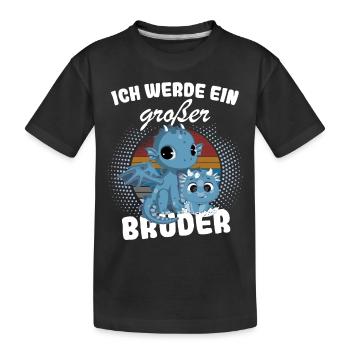Annoncer la progéniture | Je serai un grand frère en 2025 - T-shirt bio Premium Enfant - noir - Devant