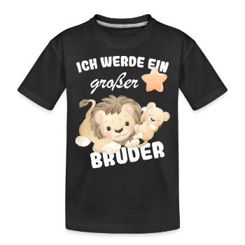 Announcing offspring | I'm going to be a big brother in 2025 - Kids' Premium Organic T-Shirt - black - Front