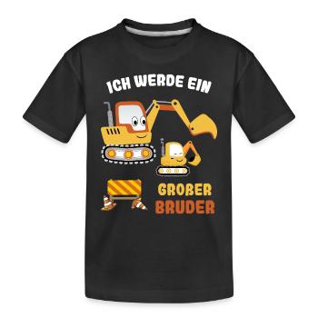 Annoncer la progéniture | Je serai un grand frère en 2025 - T-shirt bio Premium Enfant - noir - Devant
