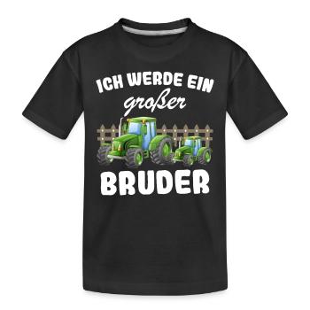 Announcing offspring | I'm going to be a big brother in 2025 - Kids' Premium Organic T-Shirt - black - Front