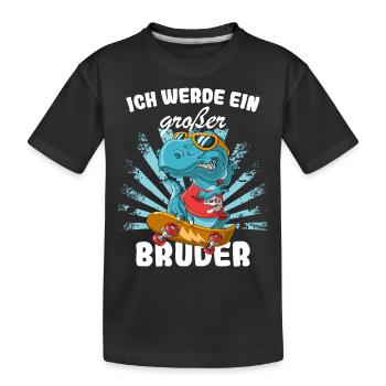 Annoncer la progéniture | Je serai un grand frère en 2025 - T-shirt bio Premium Enfant - noir - Devant