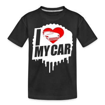 I Love My Car Saying Love Car Driving Cool Hobby - Kids' Premium Organic T-Shirt - black - Front
