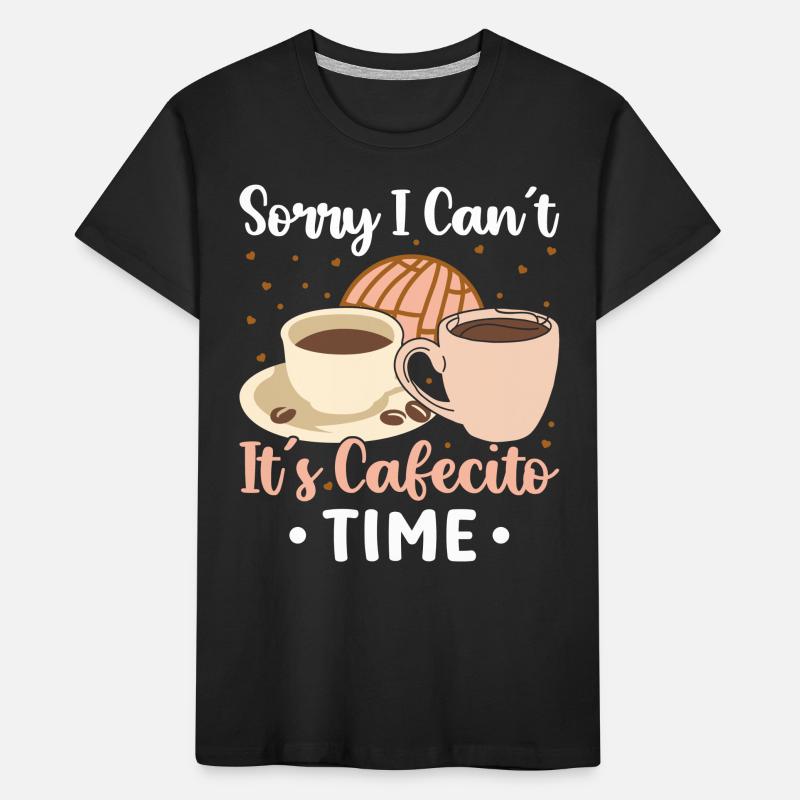 Spanisches Kaffeedesign „cafecito & Concha Lovers“ Kinder Premium Bio T-Shirt