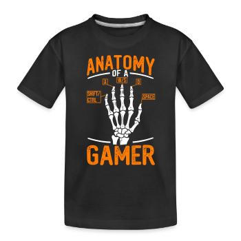 Jeux sur PC, PC Gamer, Zocker, Anatomie d’un joueur - T-shirt bio Premium Enfant - noir - Devant