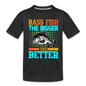 Poisson bar : plus il est gros, mieux c’est - T-shirt bio Premium Enfant - noir - Devant