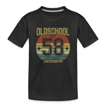 October 1958 - Geburtstag im Oktober Oldschool - Kinder Premium Bio T-Shirt - Schwarz - Vorne
