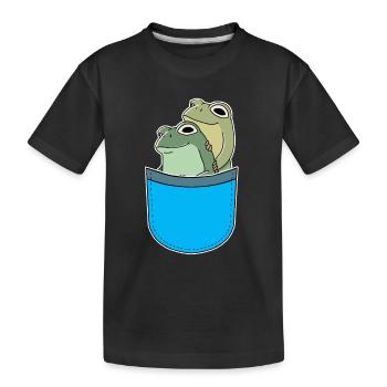 Poches : Grenouilles, Grenouille, Amphibien, Crapauds - T-shirt bio Premium Enfant - noir - Devant