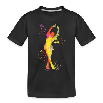 Eiskunstläufer Schlittschuhlaufen Eiskunstlauf - Kinder Premium Bio T-Shirt - Schwarz - Vorne