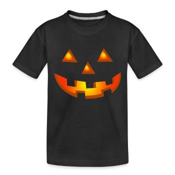 Happy Halloween Pumpkin Face - Kids' Premium Organic T-Shirt - black - Front