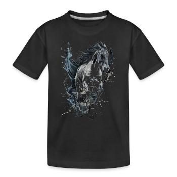 Rider Horse Girl - Western Riding Dressage Rider - Kids' Premium Organic T-Shirt - black - Front