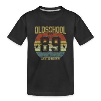 July 1989 - Birthday in July Oldschool - Kids' Premium Organic T-Shirt - black - Front