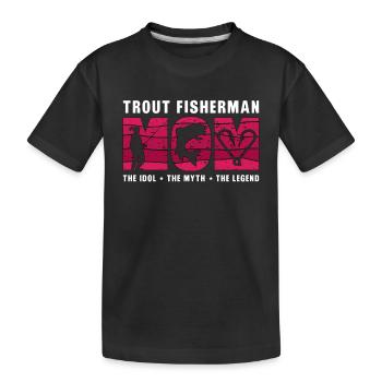 Pêcheur de truite Maman L’idole L’amateur de pêche - T-shirt bio Premium Enfant - noir - Devant