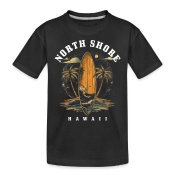 North Shore Hawaii Surfing Vintage Surfer - Kids' Premium Organic T-Shirt - black - Front