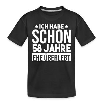 Mariage Ange Mariage 58 ans Mariage - T-shirt bio Premium Enfant - noir - Devant
