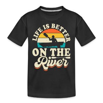 Kajak Kajakfahrer Kajaker - Kinder Premium Bio T-Shirt - Schwarz - Vorne