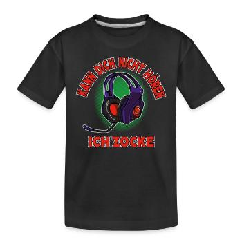 Je ne t’entends pas, je joue, je joue - T-shirt bio Premium Enfant - noir - Devant