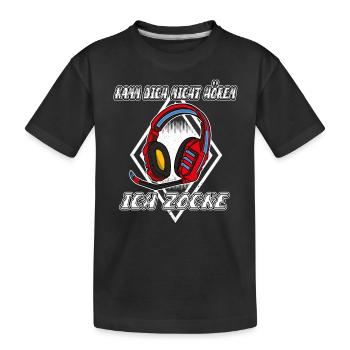 Je ne t’entends pas, je joue, je joue - T-shirt bio Premium Enfant - noir - Devant