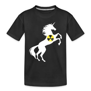 Einhorn Radioaktives Symbol Shirt Strahlung Einhorn - Kinder Premium Bio T-Shirt - Schwarz - Vorne