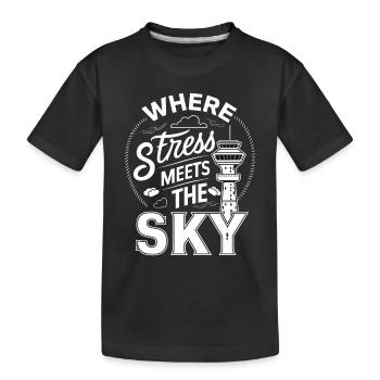Contrôleur de la circulation aérienne Aircraft Flight Service - T-shirt bio Premium Enfant - noir - Devant