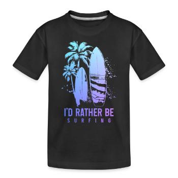 Surfen Surfer Geschenk - Kinder Premium Bio T-Shirt - Schwarz - Vorne
