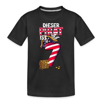 7e anniversaire Pirates - T-shirt bio Premium Enfant - noir - Devant