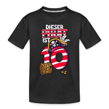 10th Birthday Pirates - Kids' Premium Organic T-Shirt - black - Front