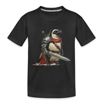 Chevalier Pingouin Moyen Âge - T-shirt bio Premium Enfant - noir - Devant