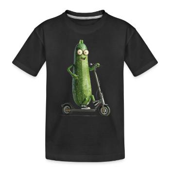 Zucchini Scooter - Kinder Premium Bio T-Shirt - Schwarz - Vorne