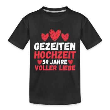 Ehe Gezeitenhochzeit 59 Jahre Verheiratet Hochzeit - Kinder Premium Bio T-Shirt - Schwarz - Vorne