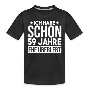 Mariage Mariage de marée 59 ans de mariage - T-shirt bio Premium Enfant - noir - Devant