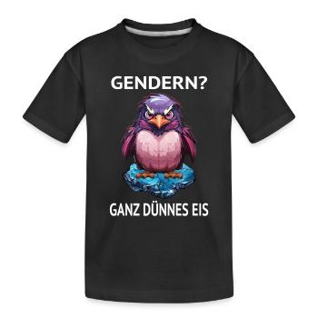 Gendern Gender Gendersternchen Ganz Dünnes Eis - Kinder Premium Bio T-Shirt - Schwarz - Vorne