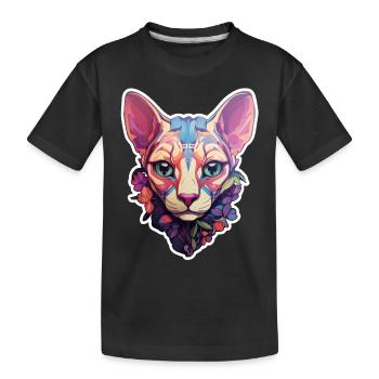 Tête de chat Sphynx - T-shirt bio Premium Enfant - noir - Devant