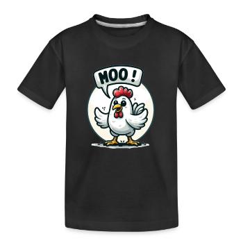 Le poulet fait meugler - T-shirt bio Premium Enfant - noir - Devant